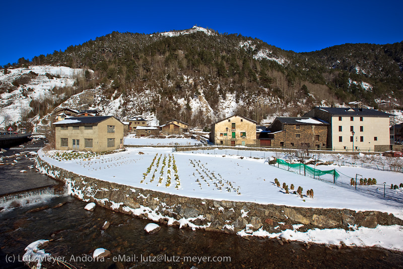 Andorra history: Rural buildings at La Cortinada, Vallnord, Andorra, Pyrenees