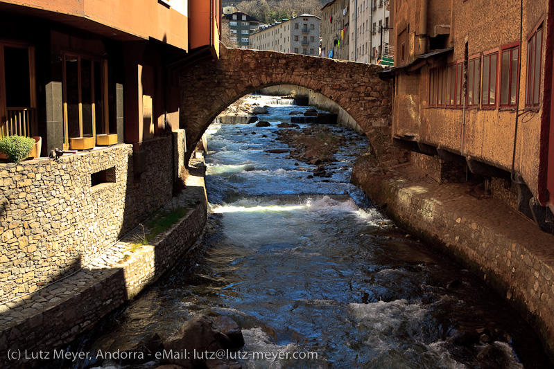 Andorra history: Romanesque bridge Pont d'Engordany, Engordany, Andorra, Pyrenees