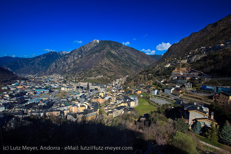 Andorra city views: The center of Andorra. Andorra la Vella & Escaldes, Andorra, Pyrenees